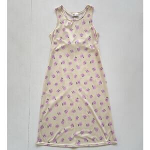 Vtg 90s Pink Daisy Sleeveless Maxi Dress / Sz 16 1/2 / SWAT / Grunge